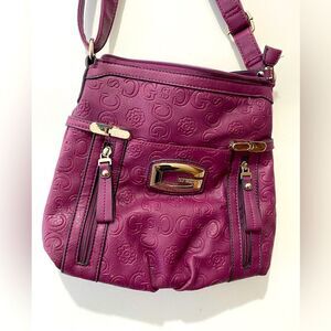Purple leather gussaci bag